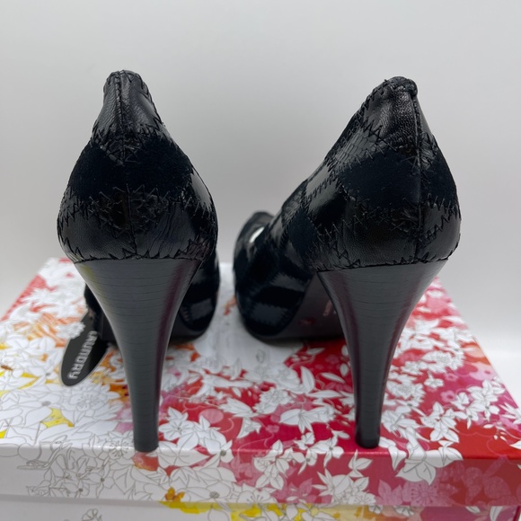 Chinese Laundry Ready Patchwork Heels Black 5.5 6 6.5 7 7.7 8 8.5 9 10 - Picture 7 of 9
